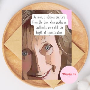 Tarjeta para el Día de la Madre de Pamela Jones para imprimir, mamá de Bridget Jones, regalo divertido para amantes del cine