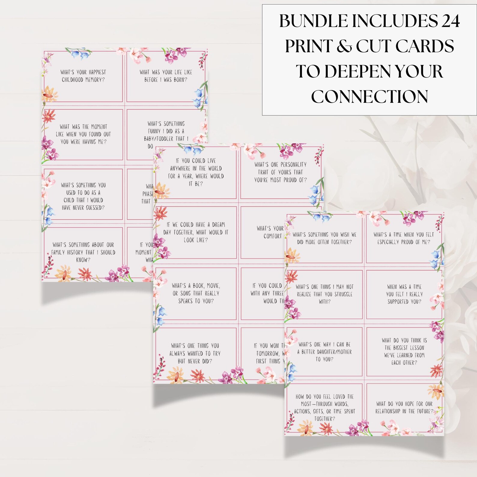 Mother-daughter Connection Bundle | Printable Activities for Meaningful ...
