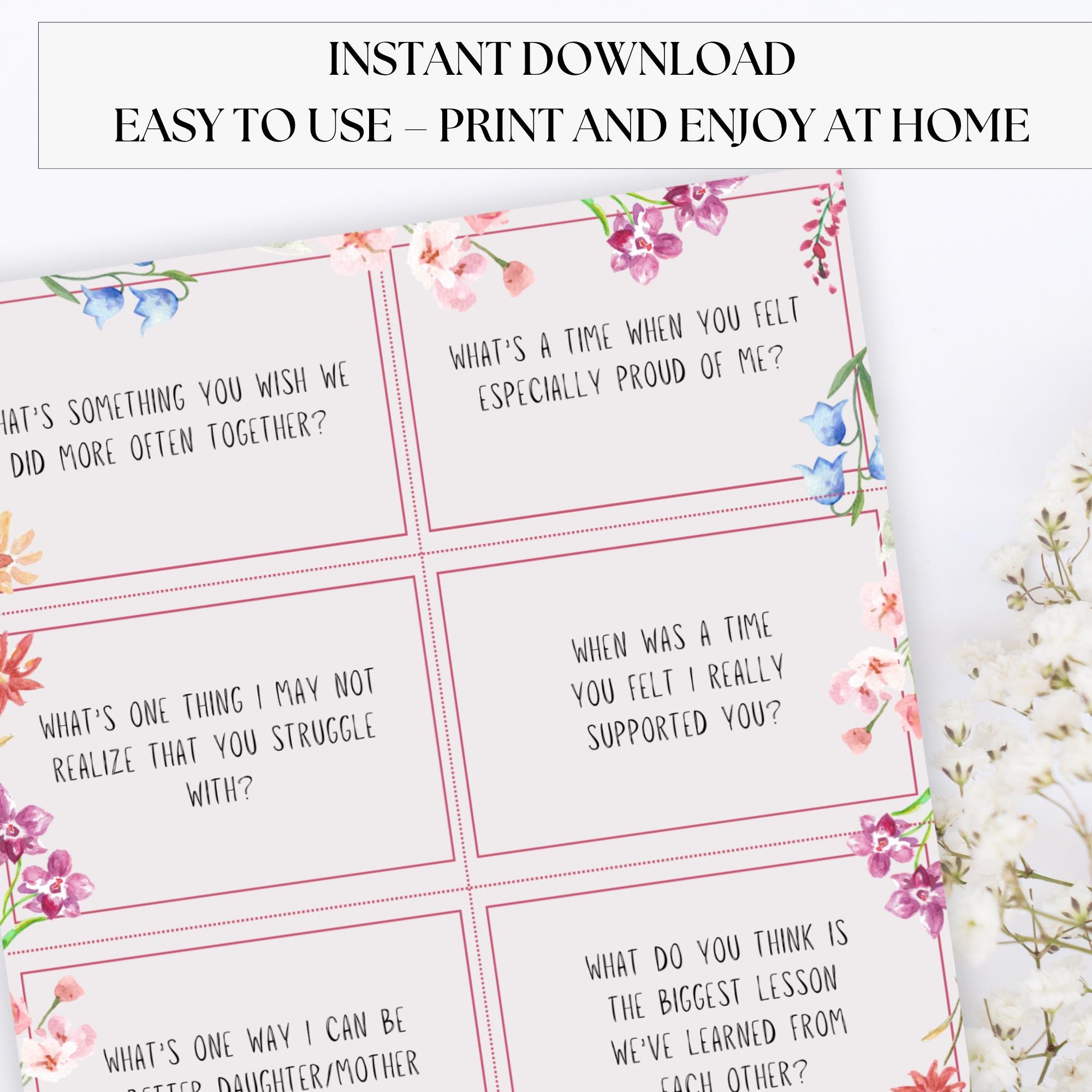 Mother-daughter Connection Bundle | Printable Activities for Meaningful ...