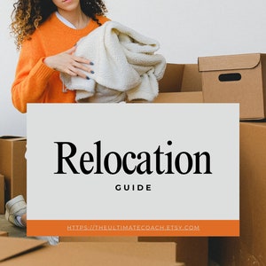 Relocation guide canva template, Relocation planner moving plan