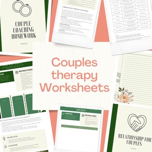 Werkbladen voor relatietherapie voor communicatie | Afdrukbare tools en activiteiten voor huwelijkscounseling