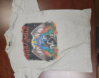 Aerosmith Back in the Saddle 1987 - 1988 Tour Grey Shirt Large Tag Missing