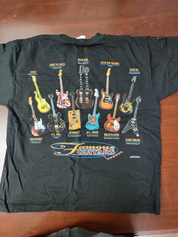 Vintage 90s Famous Guitars T Shirt Size L Great Condition - Etsy