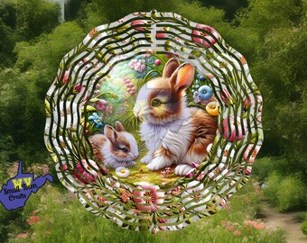 Bunny Wind Spinner, Yard Decor, Garden Decor, Mother's Day Gift, Patio, Outdoors