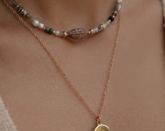 Natural Stone Necklace for Women – 18K Gold Plated, Gift for Her【XL17】