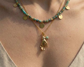 Women's Gold Layering Necklace – 18K Gold Plated Stainless Steel【XL25B】