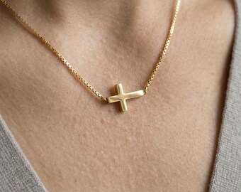 Stainless Steel Necklace for Women with Cross – 18K Gold Plated, Gift for Her【XL20】