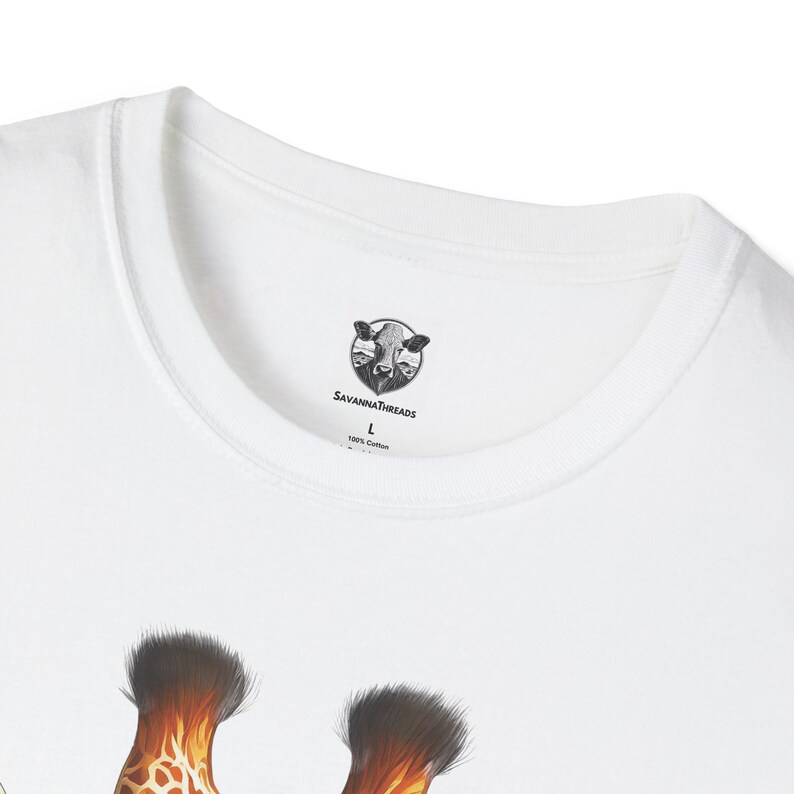 Giraffe Print Unisex Softstyle T-Shirt zdjęcie 2