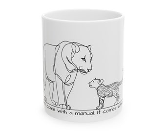 Mother's Day Mug: Charming Leopard Design for Mom, 11oz