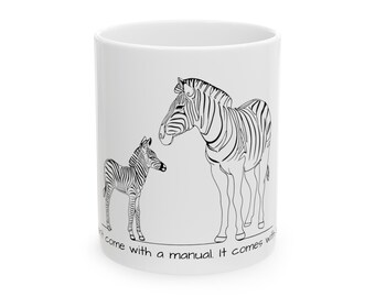 Mother's Day Mug: Charming Zebra Design for Mom, 11oz