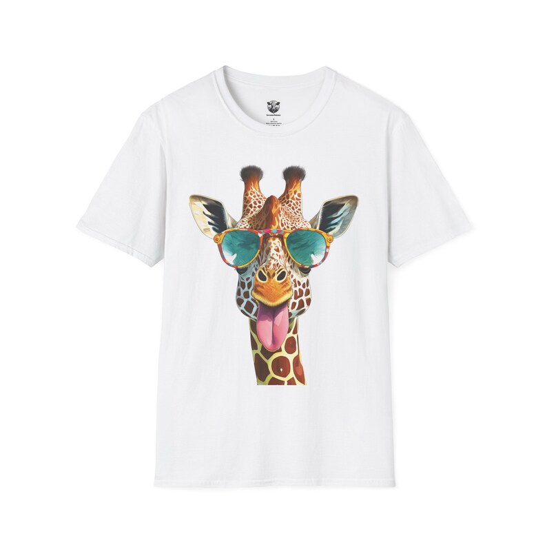Giraffe Print Unisex Softstyle T-Shirt zdjęcie 1