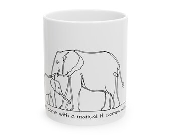 Mother's Day Mug: Charming Elephant Design for Mom, 11oz