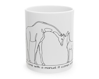 Mother's Day Mug: Charming Giraffe Design for Mom, 11oz