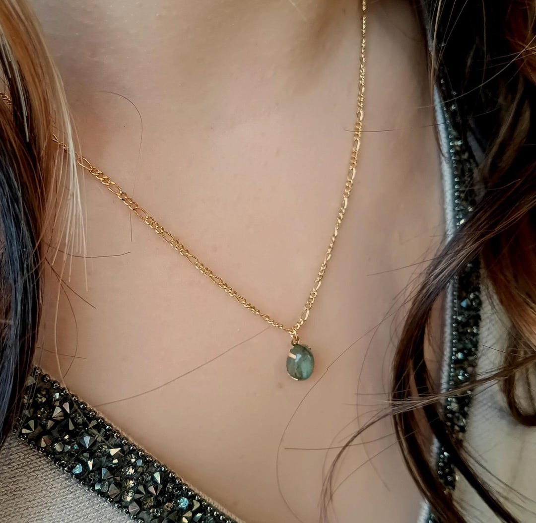 Collier Labradorite Femme Chaine Fine Avec Pierre Labradorite