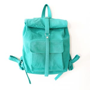 Roll-Top Canvas Rucksack - Handgemachter Baumwollrucksack | Umweltfreundliche Reisetasche | Minimalistischer Rucksack für Damen & Herren