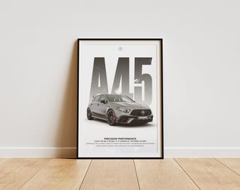 メルセデスAMG A45s ブラバスポスター：スポーツカーウォールアート（デジタルダウンロード）