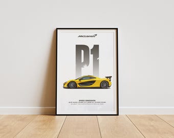 マクラーレン P1 ハイパーカー ポスター：エキゾチックカー ウォールアート（デジタルダウンロード）