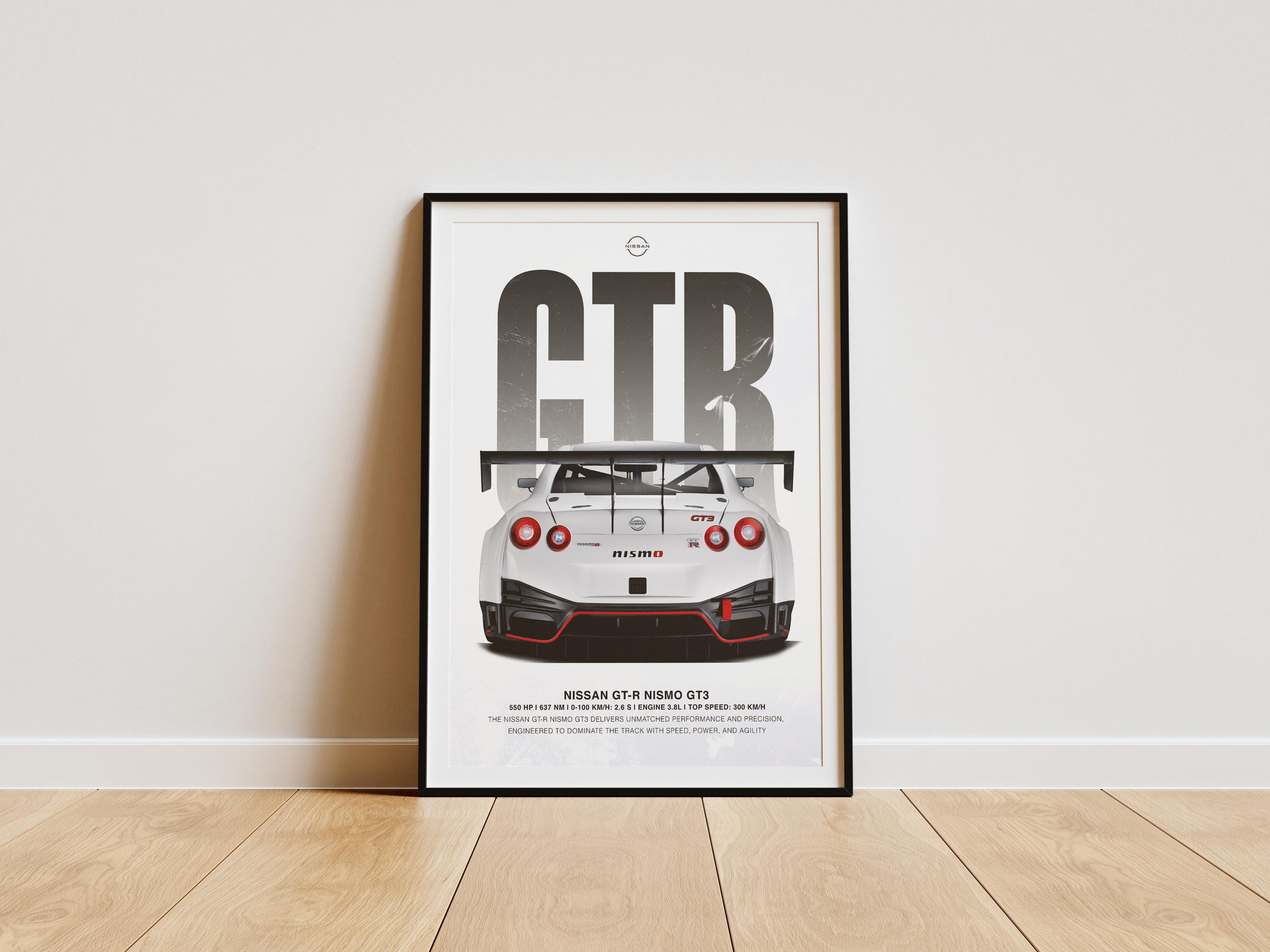 Affiche Nissan GTR GT3 Nismo | Art moderne de supercar (téléchargement numérique)