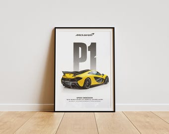マクラーレン P1 ハイパーカー ポスター：エキゾチックカー ウォールアート（デジタルダウンロード）