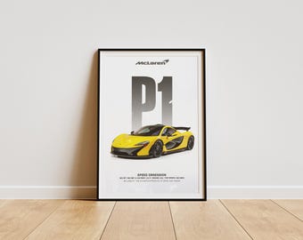 マクラーレン P1 ハイパーカー ポスター：エキゾチックカー ウォールアート（デジタルダウンロード）
