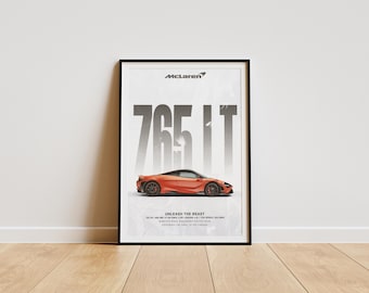マクラーレン 765LT ポスター：スーパーカー・オートモーティブ・アート（デジタルダウンロード）