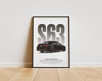 メルセデスAMG S63 ブラバス ポスター：高級スポーツセダン アート（デジタルダウンロード）