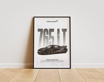 マクラーレン 765LT ポスター：スーパーカー ウォールアートプリント（デジタルダウンロード）