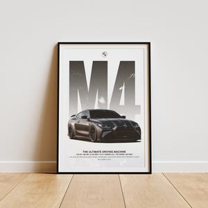 BMW M4 Competition G82 Poster | Black Sports Car Print | Supercar Wall Art | Modern Automotive Decor | Luxury Car Home Decor | Wall Art
