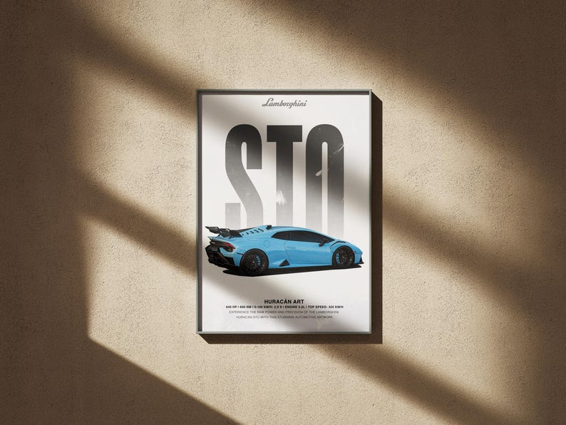 Lamborghini Huracan STO Poster: Supercar Art (digital Download) - Etsy