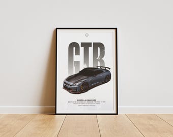 日産 GTR R35 ニスモ アートプリント | スーパーカーポスター（デジタルダウンロード）