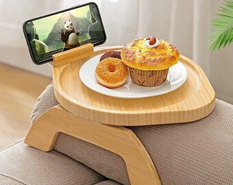 Armrest Table Tablet Holder Sofa Side Tray Smartphone Holder Couch Arm Table Cup Holder