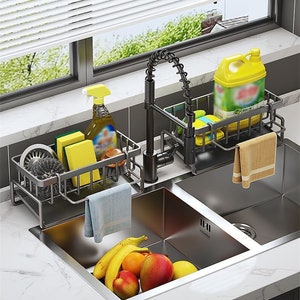 kitchen sink Organiser self draining soap holder sink shelf soap sponge holder