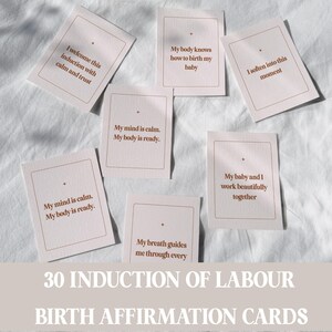 30 Induction of Labor Affirmation Cards - Printable Positive Pregnancy Affirmations for Birth Preparation - Digital Download
