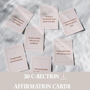 30 Affirmations for Cesarean Birth - Digital Pregnancy Affirmation Cards - C-section