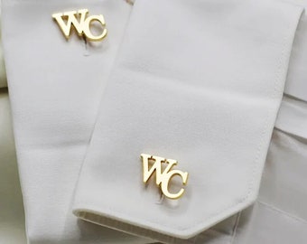 Customized name cufflinks, bespoke groom's cufflinks, monogrammed cufflinks for men, gifts for fathers, unique wedding groomsmen presents.