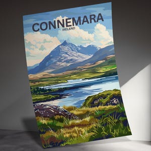 Impresión digital de arte mural de Connemara, Irlanda, con paisajes de Irlanda, perfecta para la decoración del hogar, impresión artística de alta resolución