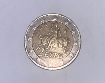 Moneda de 2 euros 2002 RARO de GRECE sin la S