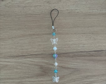 Blue Butterfly Phone Charm