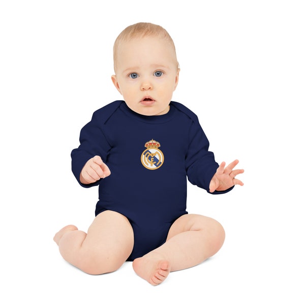 Baby Langarm Bio-Body mit REAL MADRID Logo