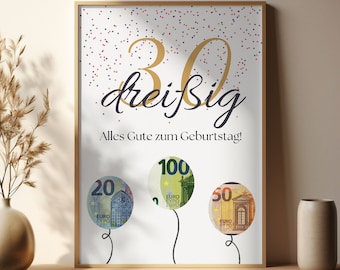Cash gift for a 30th birthday | Birthday gift with money | Happy 30th Birthday | Birthday gift for 1996 | Last-minute gift
