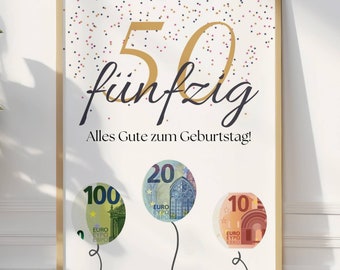 Cash gift 50th birthday | Birthday gift money | Happy Birthday 50th birthday | Gift for birthday 1975 | Last minute gift