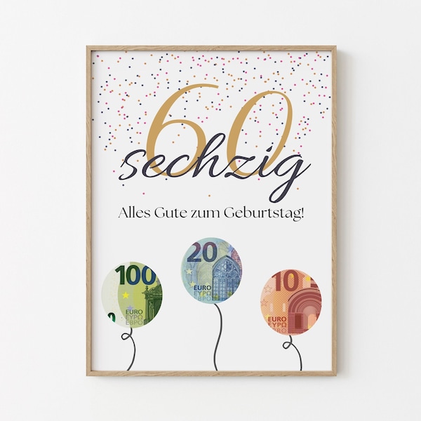 Geldgeschenk 60 geburtstag Etsy.de
