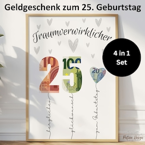 Geldgeschenk 25 Geburtstag Geburtstagsgeschenk Geschenkidee Happy Birthday 25. Geburtstag Geschenk zum 25. Geburtstag 1999 Bild Download PDF