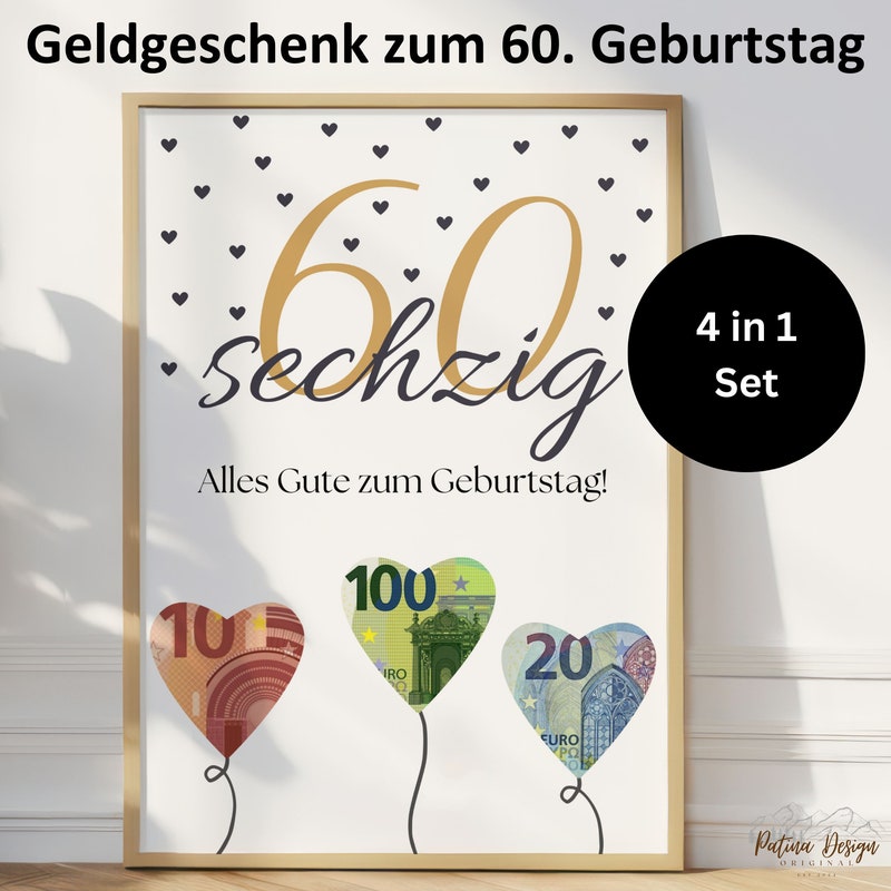 Wunderschne Geldgeschenk Bilderrahmen 60 Geburtstag Ebenbild