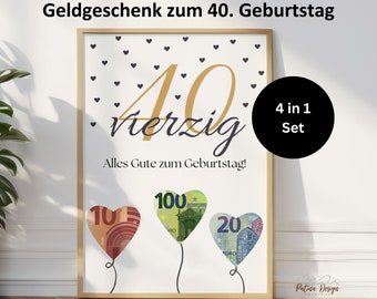 40歳の誕生日にお金の贈り物 |お父さんやお母さんへの誕生日プレゼント |お誕生日おめでとう40 | 1985 年の 40 歳の誕生日のギフトのアイデア | 4in1 A4