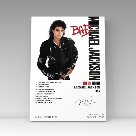 Michael Jackson - Bad Album | Album Cover Poster | Music Gift