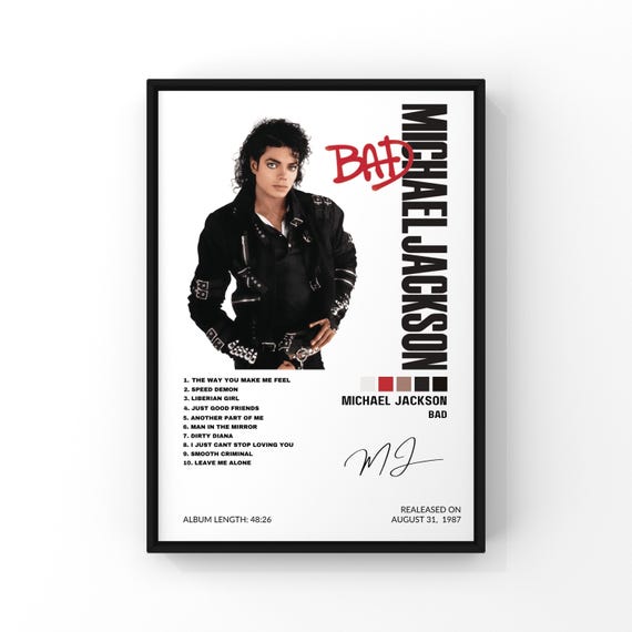 Michael Jackson - Bad Album | Album Cover Poster | Music Gift