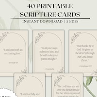 4x6 Printable Bible Scripture Cards, 15 Bible Verse Cards, Scripture ...