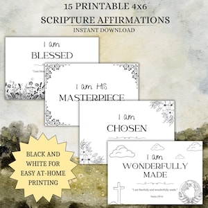 4x6 Printable Bible Scripture Cards, 15 Bible Verse Cards, Scripture ...
