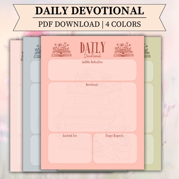 Ladies Daily Devotional/Digital Devotional Template/Womens Bible Study Planner/Daily Devotion Template/Bible Journaling/Journal For Moms